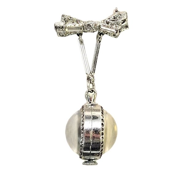 Stunning womens Swiss Imperial 17 jewel self-winding Ball brooch Pin Vintage main image 6